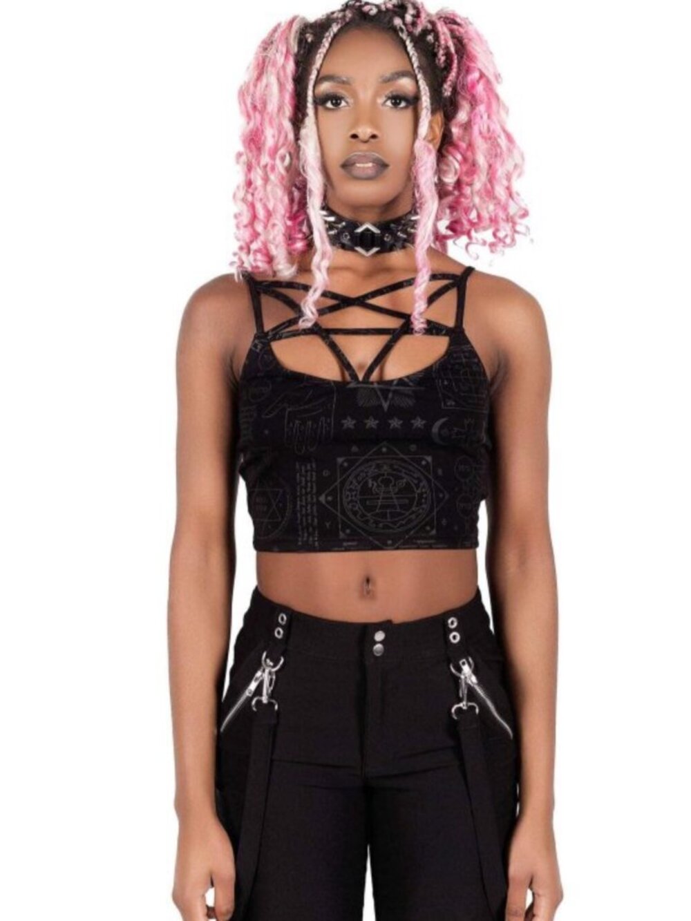 Killstar ✦ Witchen Crop Vest ✦ Strappy Occult Goth Streetwear Rave Club Top XL